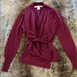 DVF Merino Wool Wrap Long Sleeve Sweater